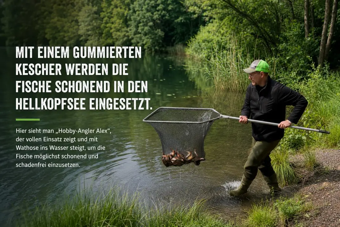 Besatz der Fische in den See