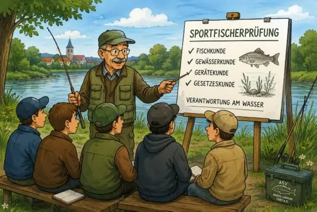 Cartoon Einführung Sportfischerprüfung